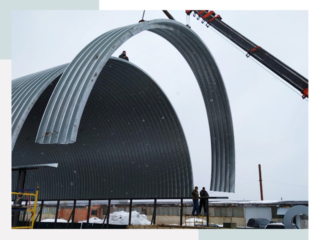 Полукруглые ангары в Бугуруслане